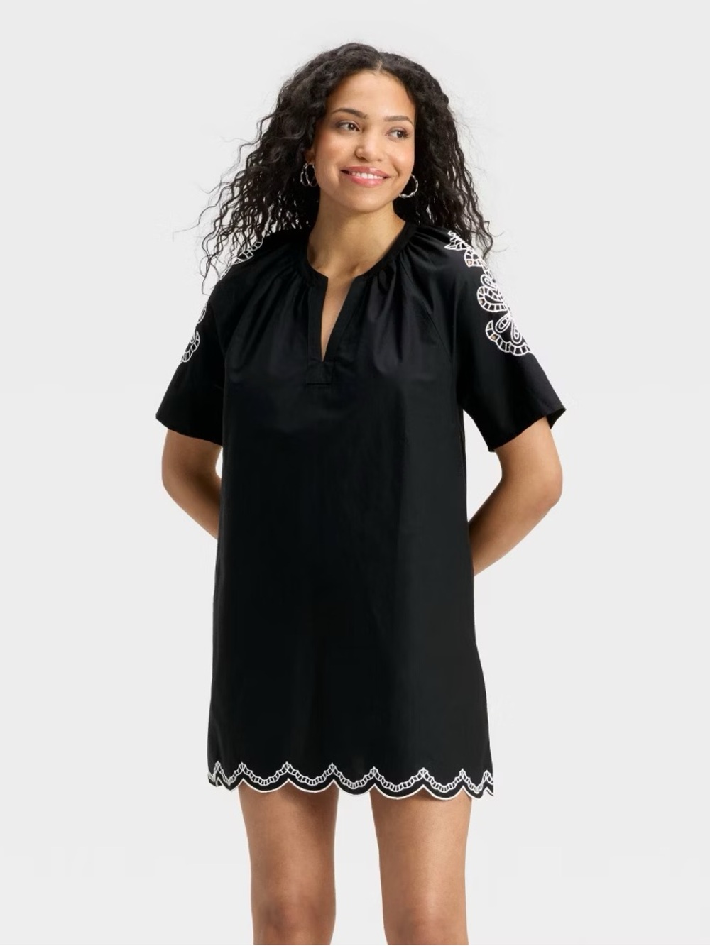 Universal Threads Black Embroidered Dress - Women's